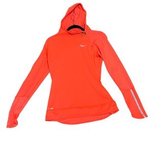 Saucony Women’s Warm Tech Running Hooded Reflective Jacket with PocketsThumbhole